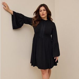 Torrid Black Mini Jersey Mock Neck Skater Dress Size 3